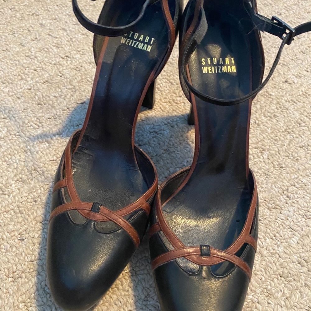 Stuart Weitzman black and brown heels